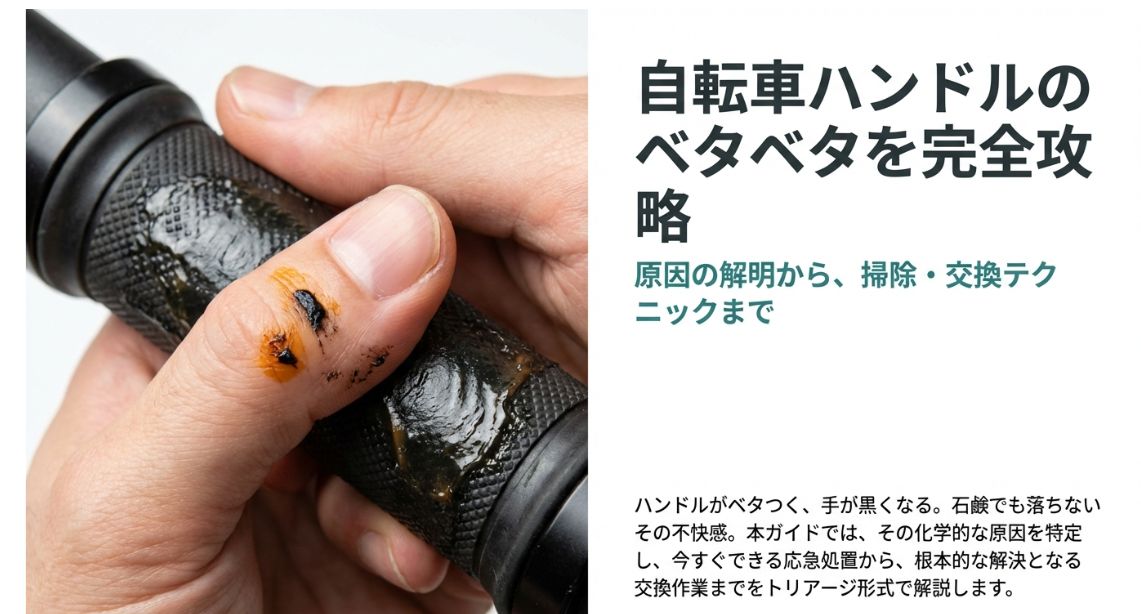 自転車のハンドルがベタベタ