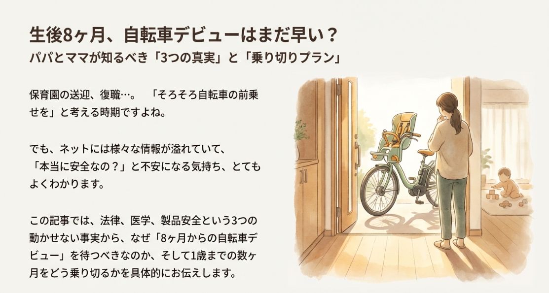 自転車の前乗せは8ヶ月から可能？