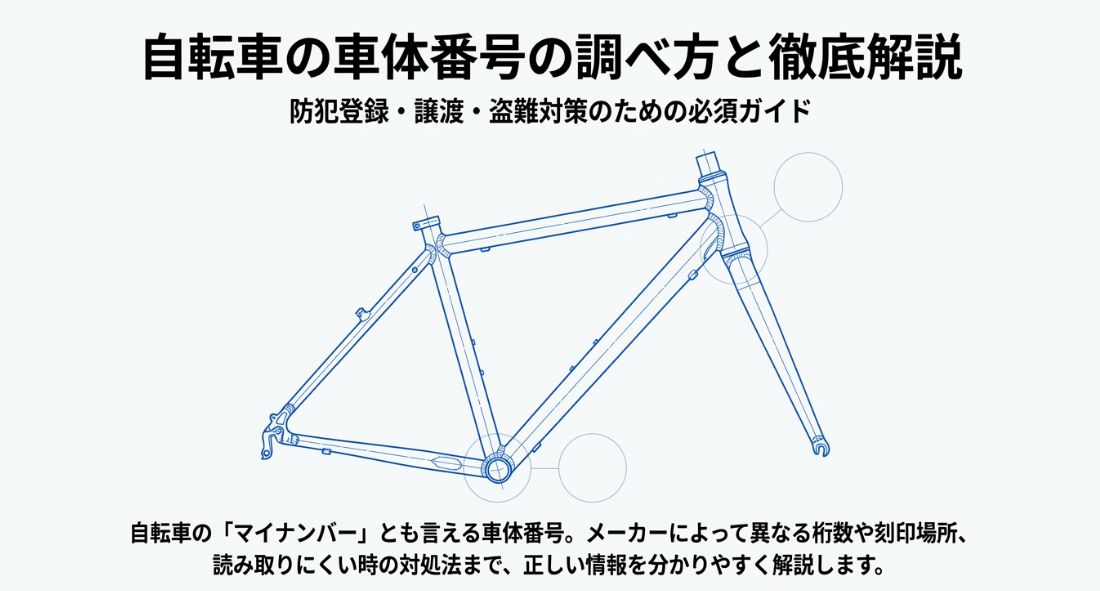 自転車の車体番号の桁数を確認