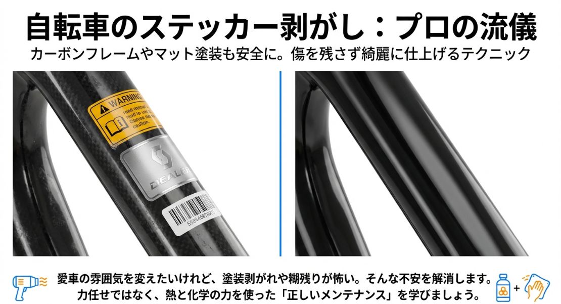 自転車のステッカーの剥がし方は？