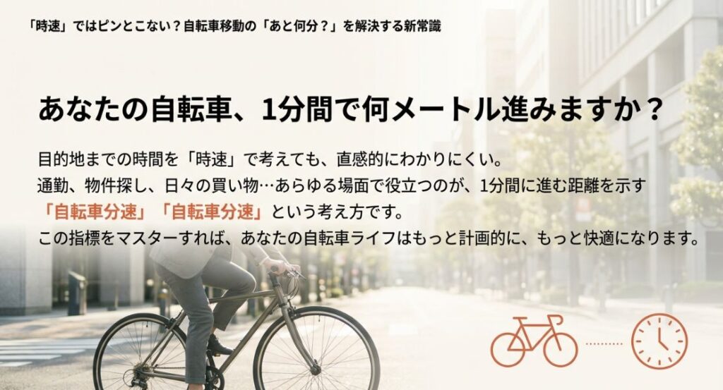 自転車の分速の平均は?通勤・物件探しに役立つ計算と車種別目安
